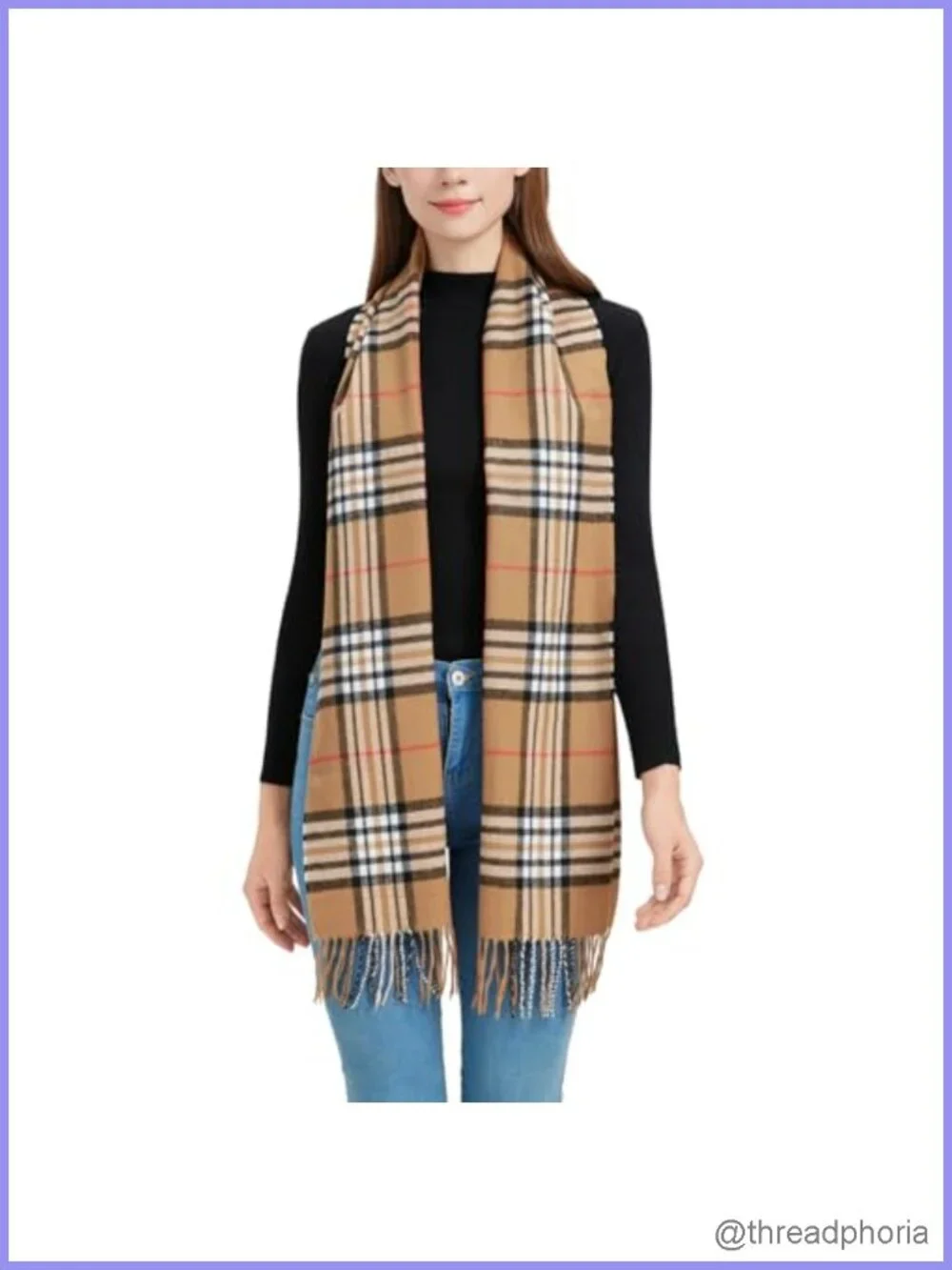 Classic Tartan Checkered Plaid Scarf for Men and Women, Soft Viscose Blend